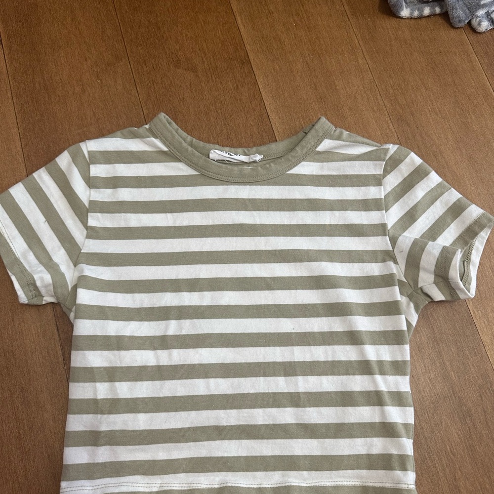 Striped T-Shirt - Green and White
